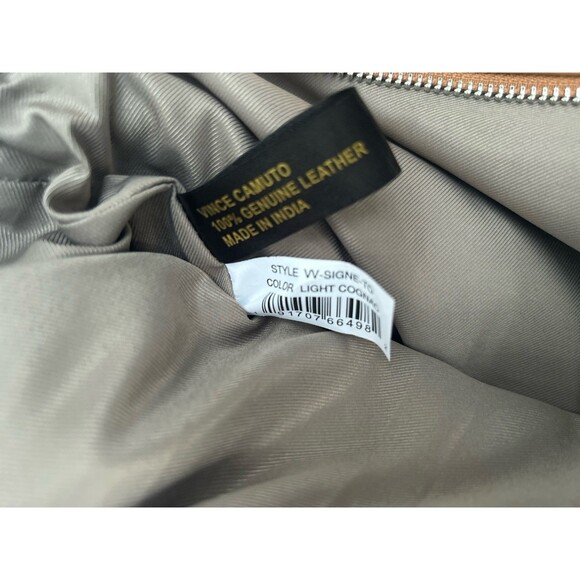 Vince Camuto Ike Tote Triple Compartment Handbag Soft Leather Hobo Cognac - Picture 7 of 12